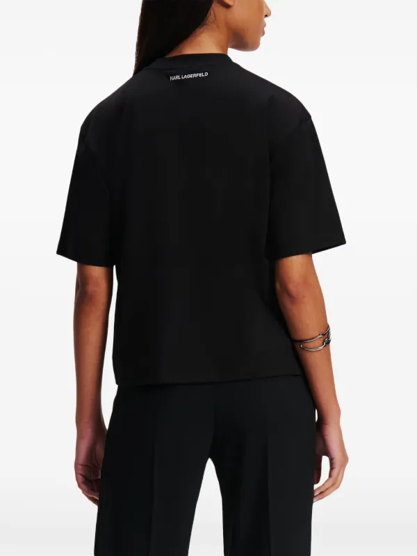 Karl Lagerfeld Signature-hem T-shirt | Black | FARFETCH