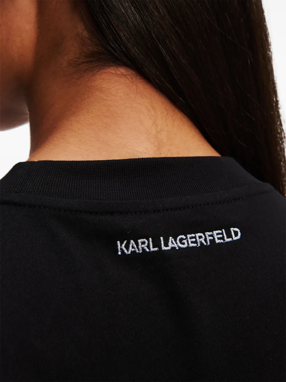 Karl Lagerfeld Karl T-shirt met kenmerkende afwerking Zwart
