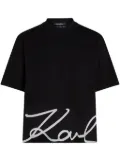 Karl Lagerfeld Karl Signature-hem T-shirt - Black