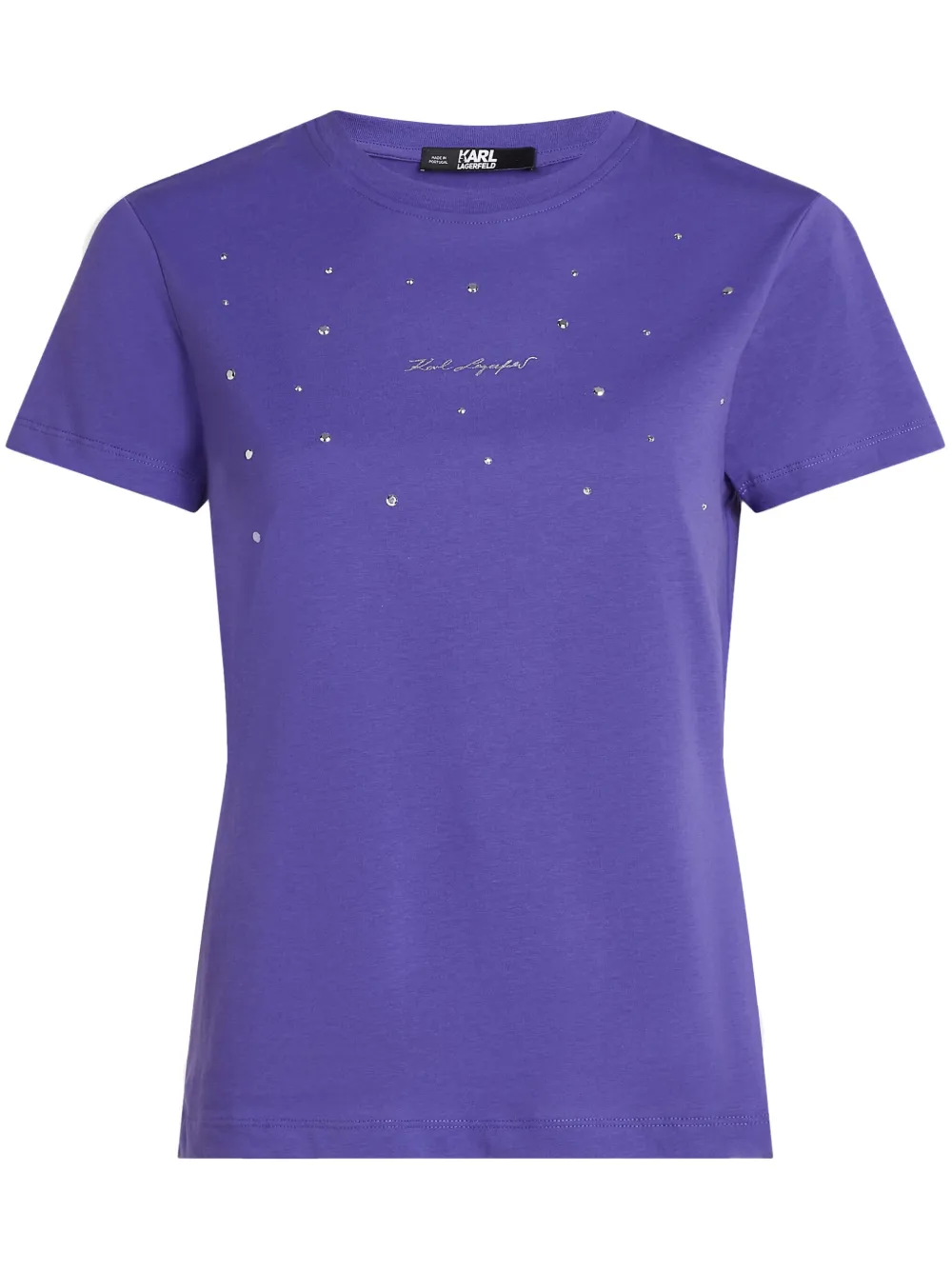 Karl Lagerfeld Rhinestone T-shirt In Purple