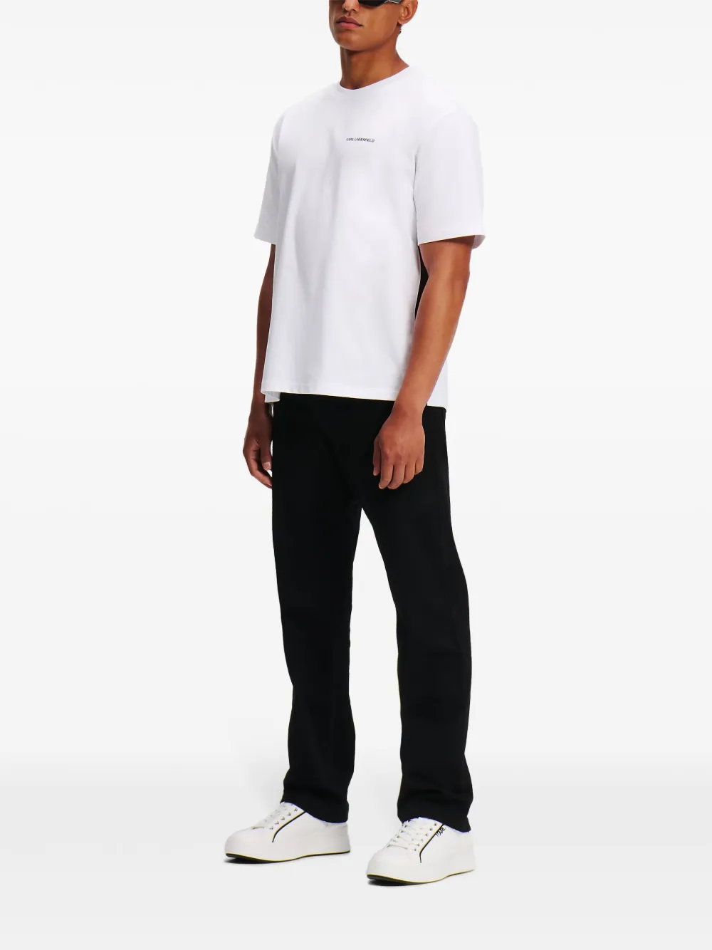 Karl Lagerfeld T-shirt met logo-tape - Wit