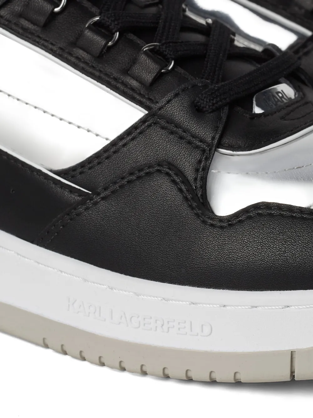 Karl Lagerfeld Krew Metallic Sneakers | Black | FARFETCH JO