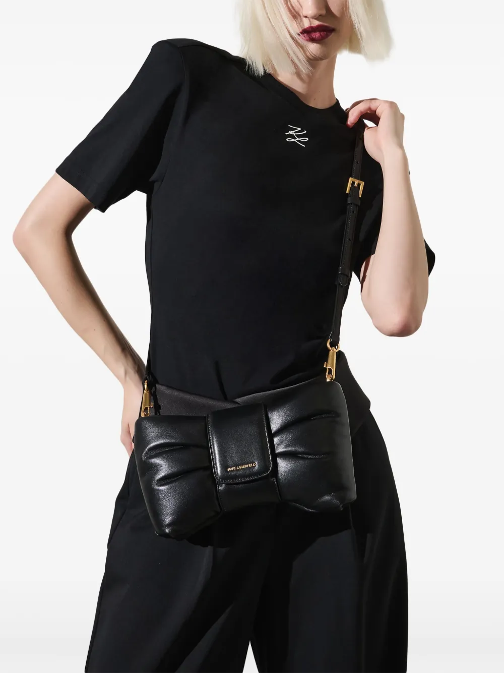 Karl Lagerfeld Kleine KL Studio Bow crossbodytas Zwart