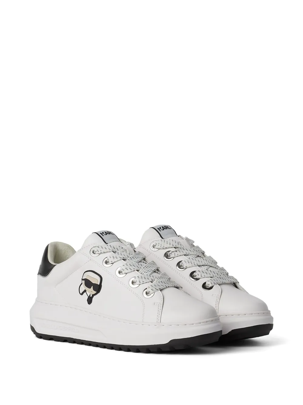 Karl Lagerfeld Ikon NFT Kapri leren sneakers - Wit