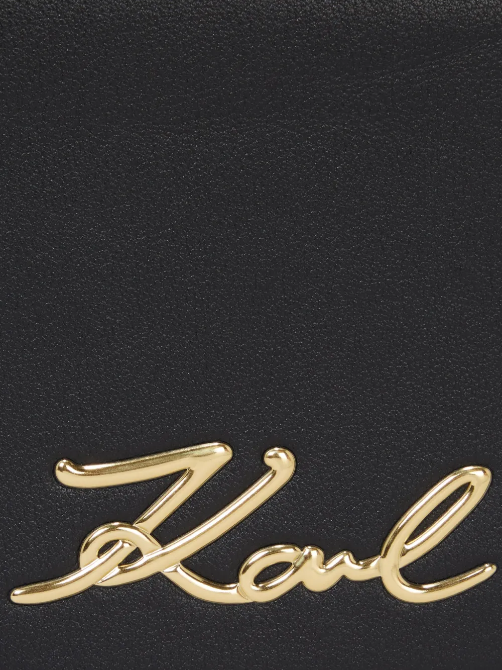 Karl Lagerfeld Signature leren schoudertas Zwart