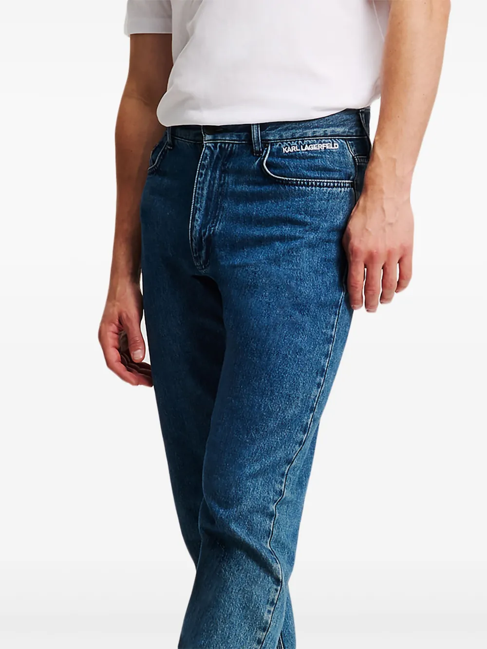 Karl Lagerfeld Jeans met toelopende pijpen Blauw