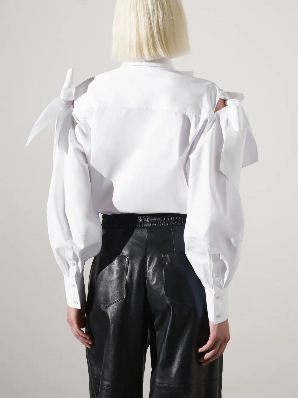 Shop Karl Lagerfeld Kl Studio Bow-detail Poplin Shirt In White