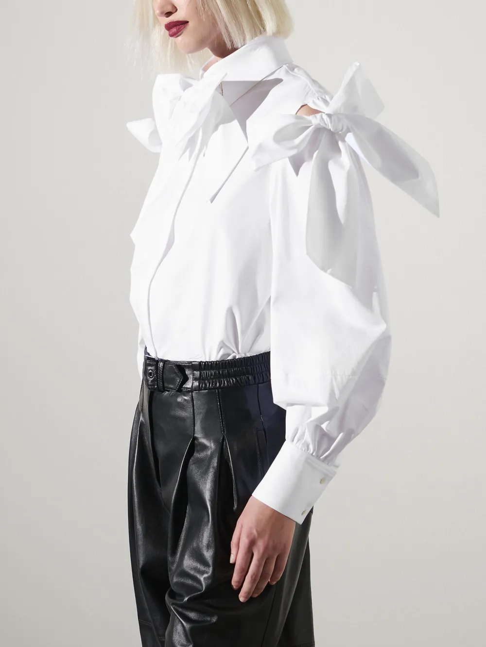 Shop Karl Lagerfeld Kl Studio Bow-detail Poplin Shirt In White