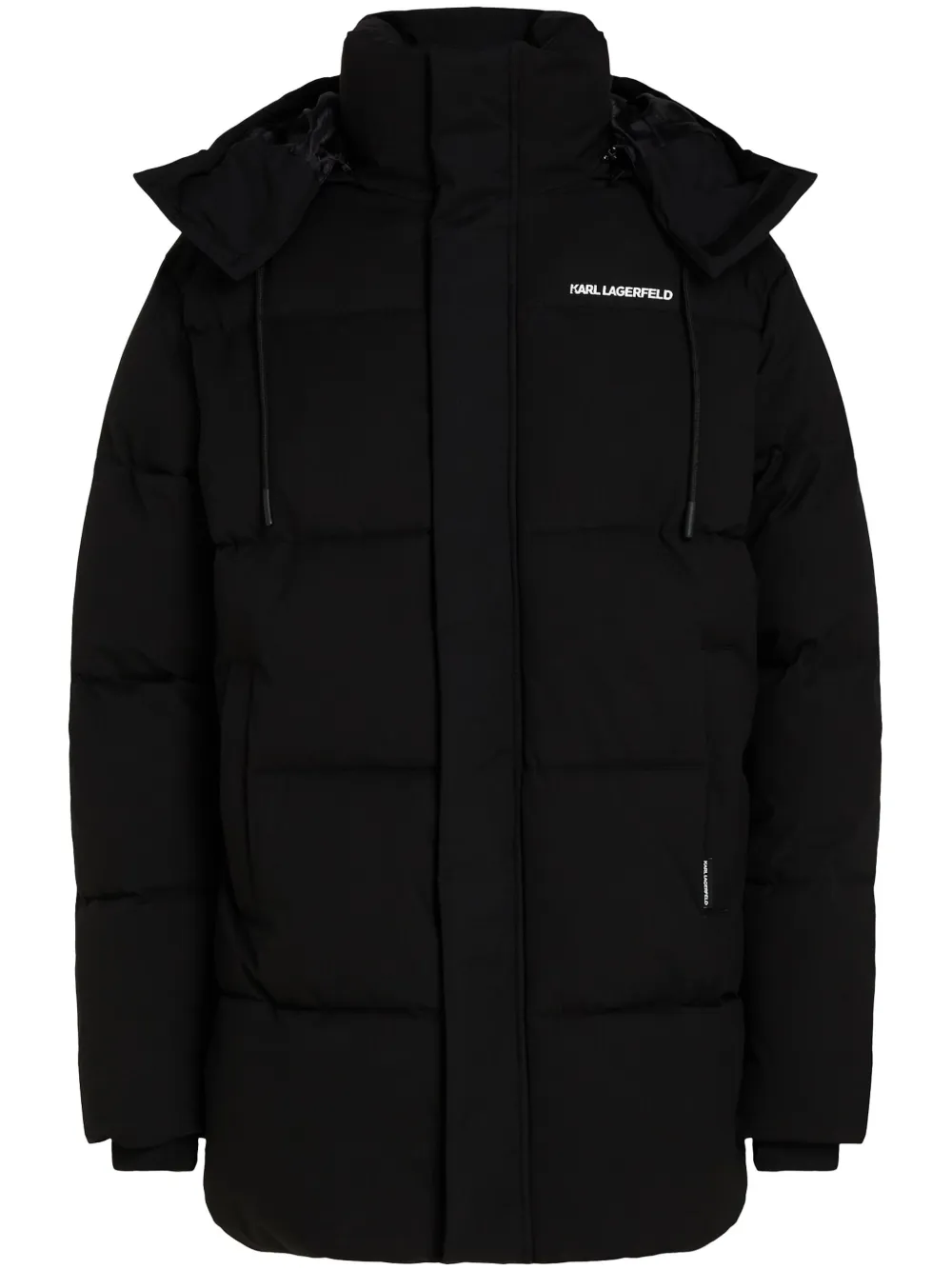 Karl Lagerfeld Long Quilted Puffer Jacket Black FARFETCH TR