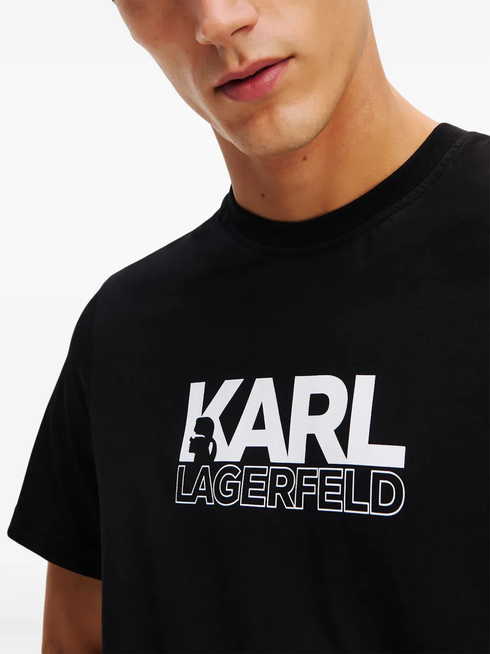 Karl Lagerfeld T-shirt met logo Zwart