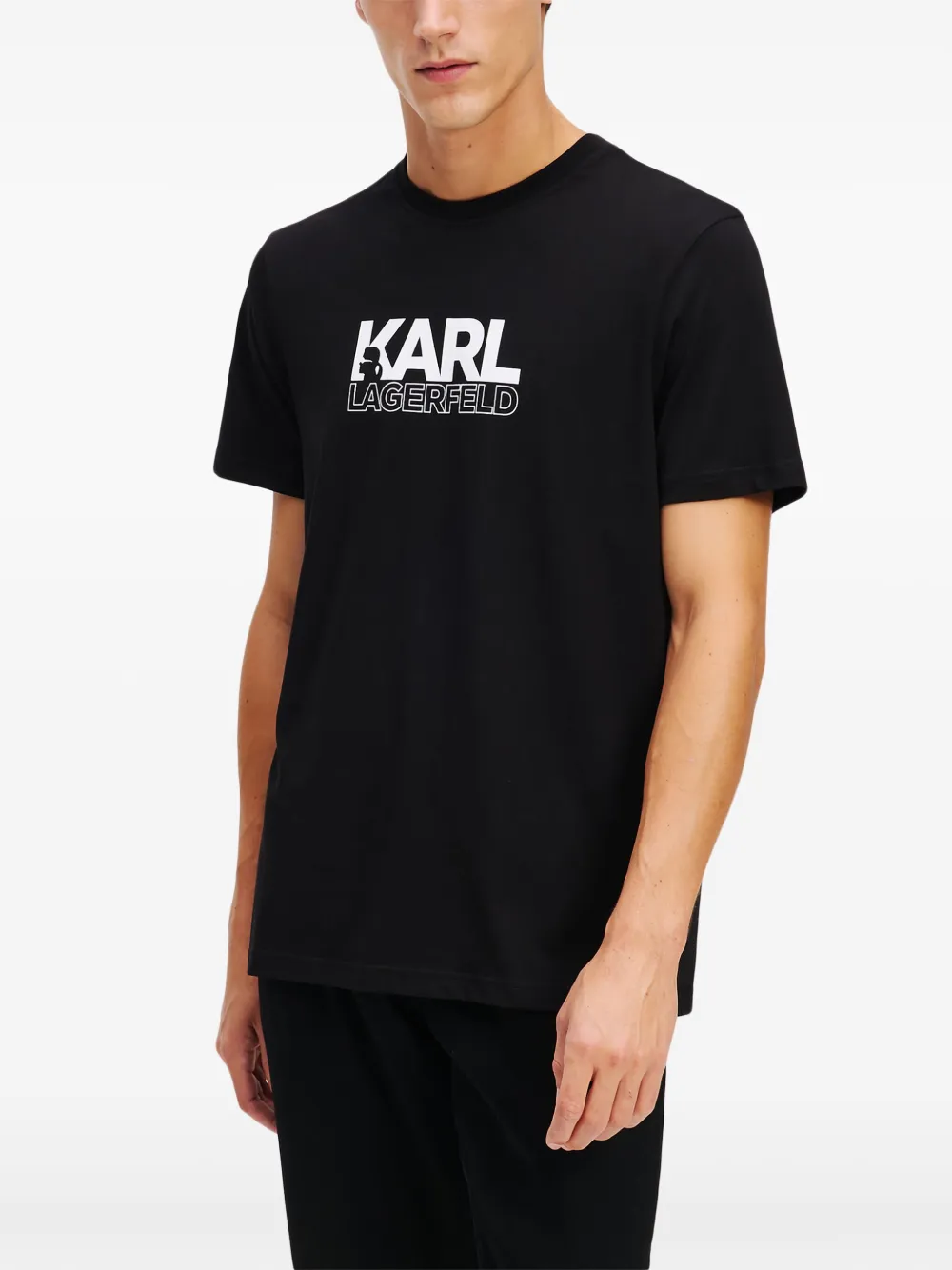 Karl Lagerfeld T-shirt met logo Zwart