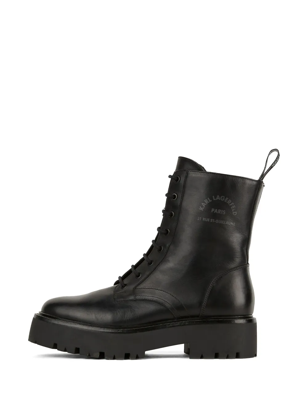 Karl Lagerfeld Burly Biker leather boots Black