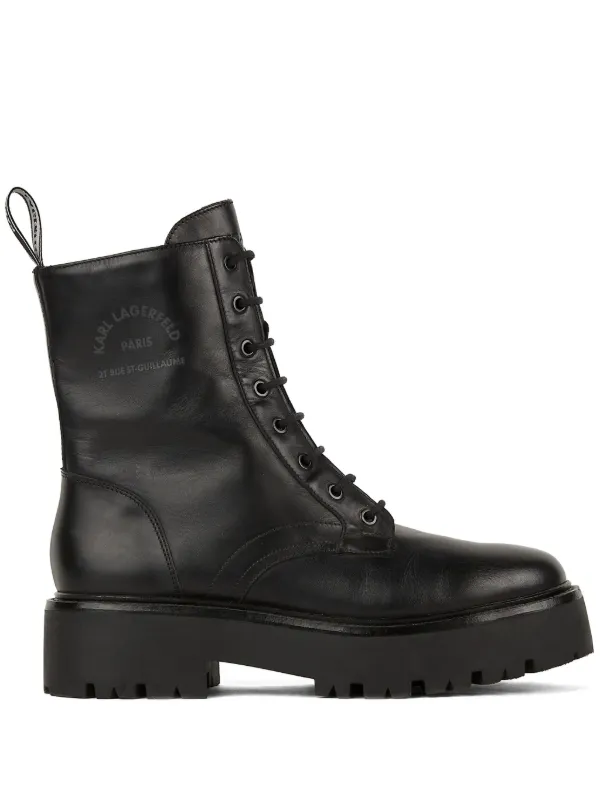 Karl Lagerfeld Burly Biker Leather Boots Black FARFETCH CA