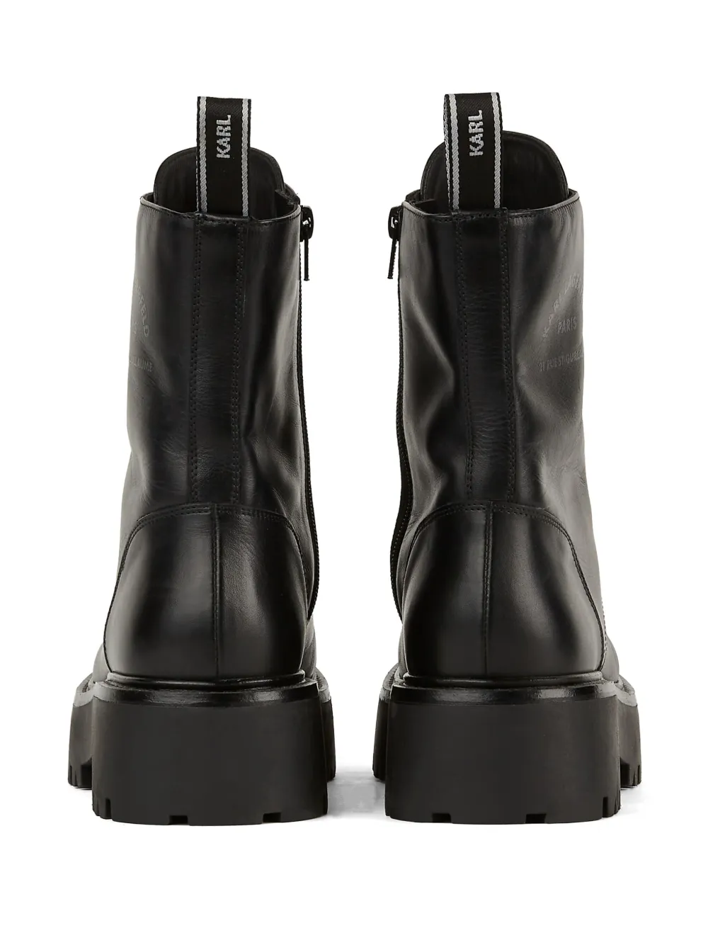 Karl Lagerfeld Burly Biker leather boots Black