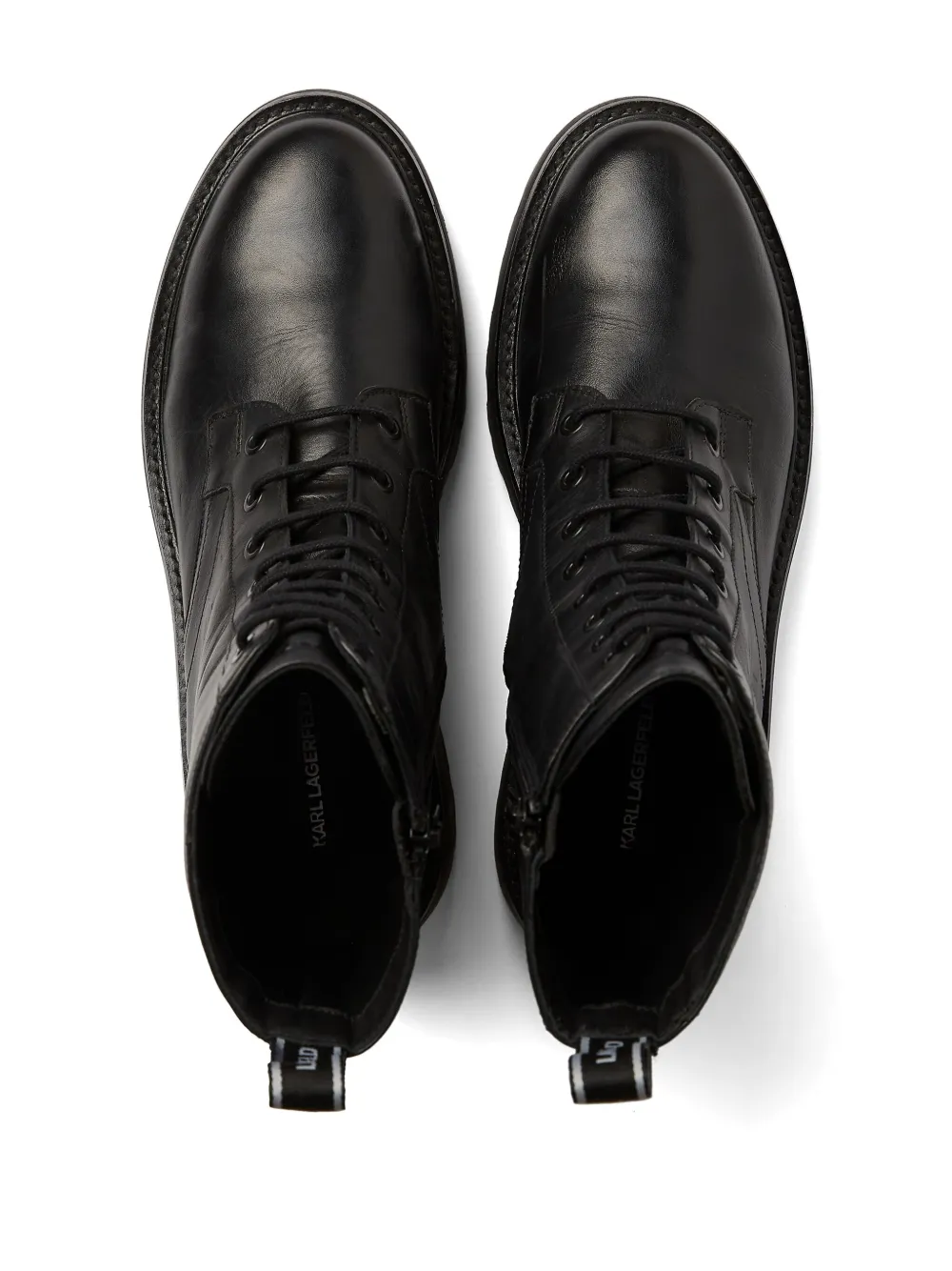 Karl Lagerfeld Burly Biker leather boots Black