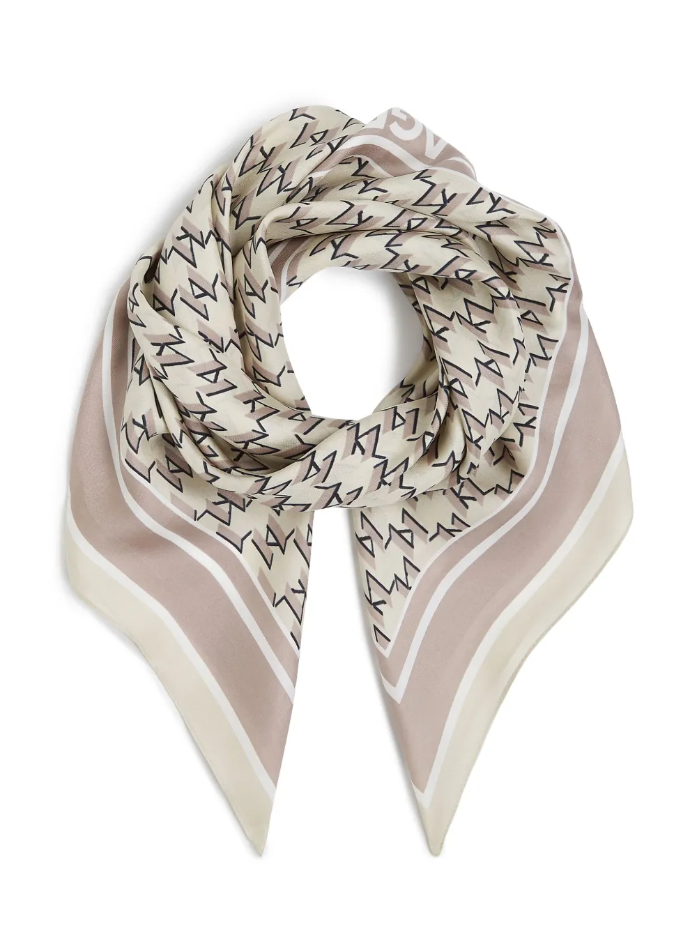 Karl Lagerfeld K Monogram zijden sjaal Beige