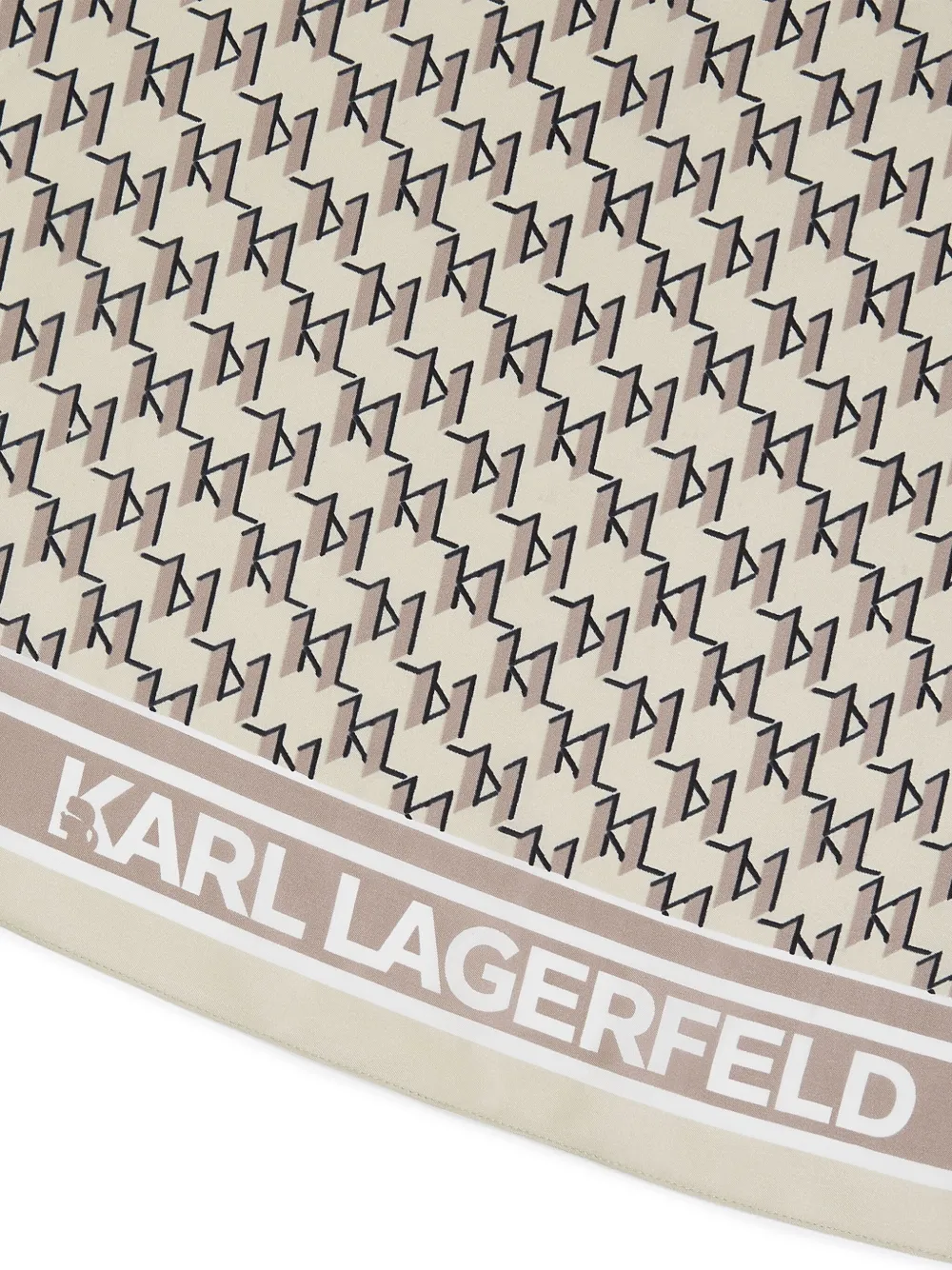 Karl Lagerfeld K Monogram zijden sjaal Beige