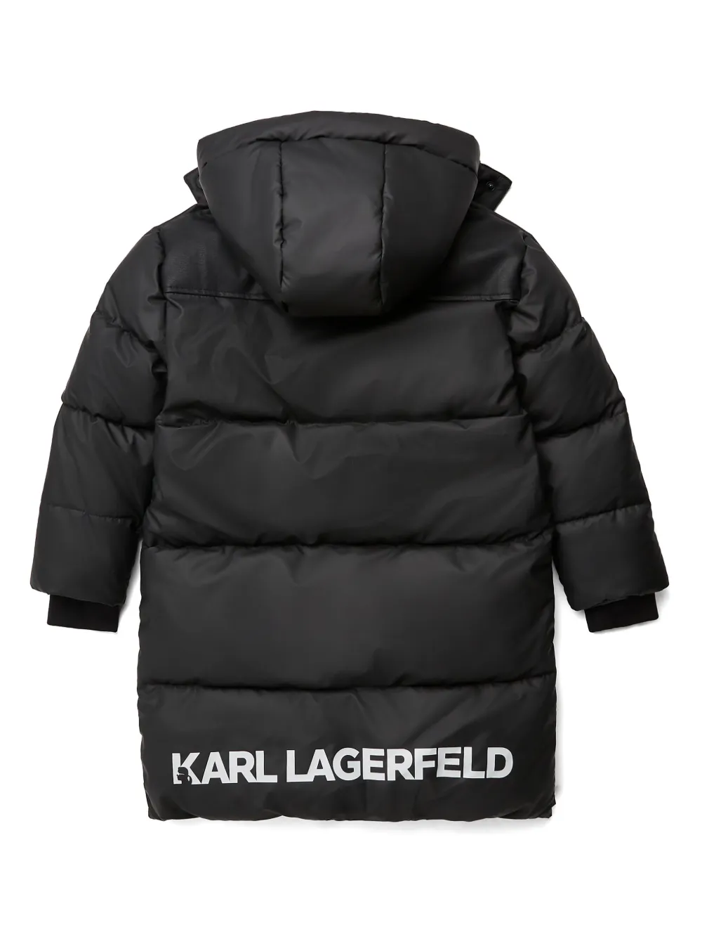karllagerfeldkids Karl Lagerfeld Kids Donsjack met logoprint - Zwart