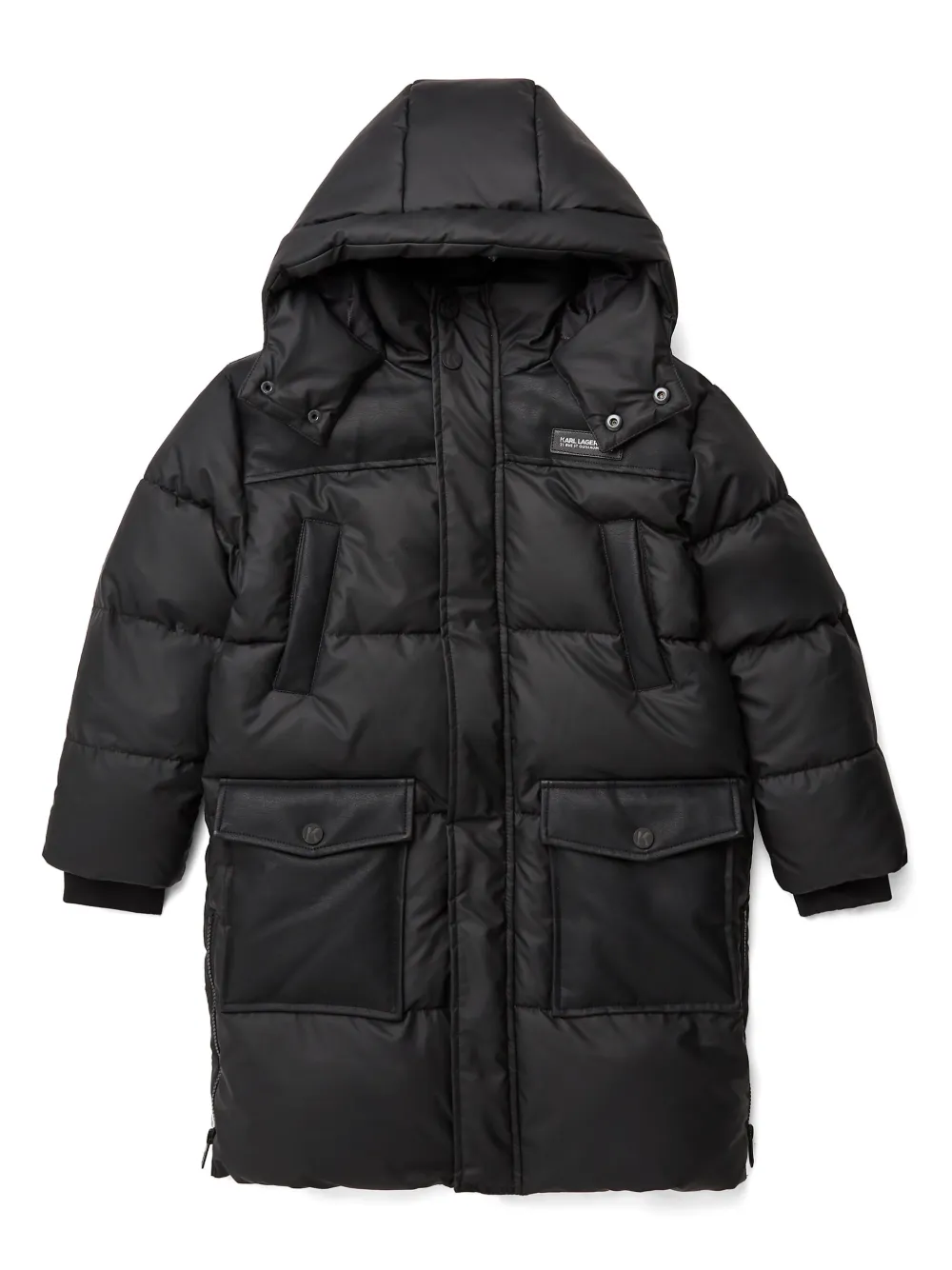 Karl Lagerfeld Kids Donsjack met logoprint Zwart