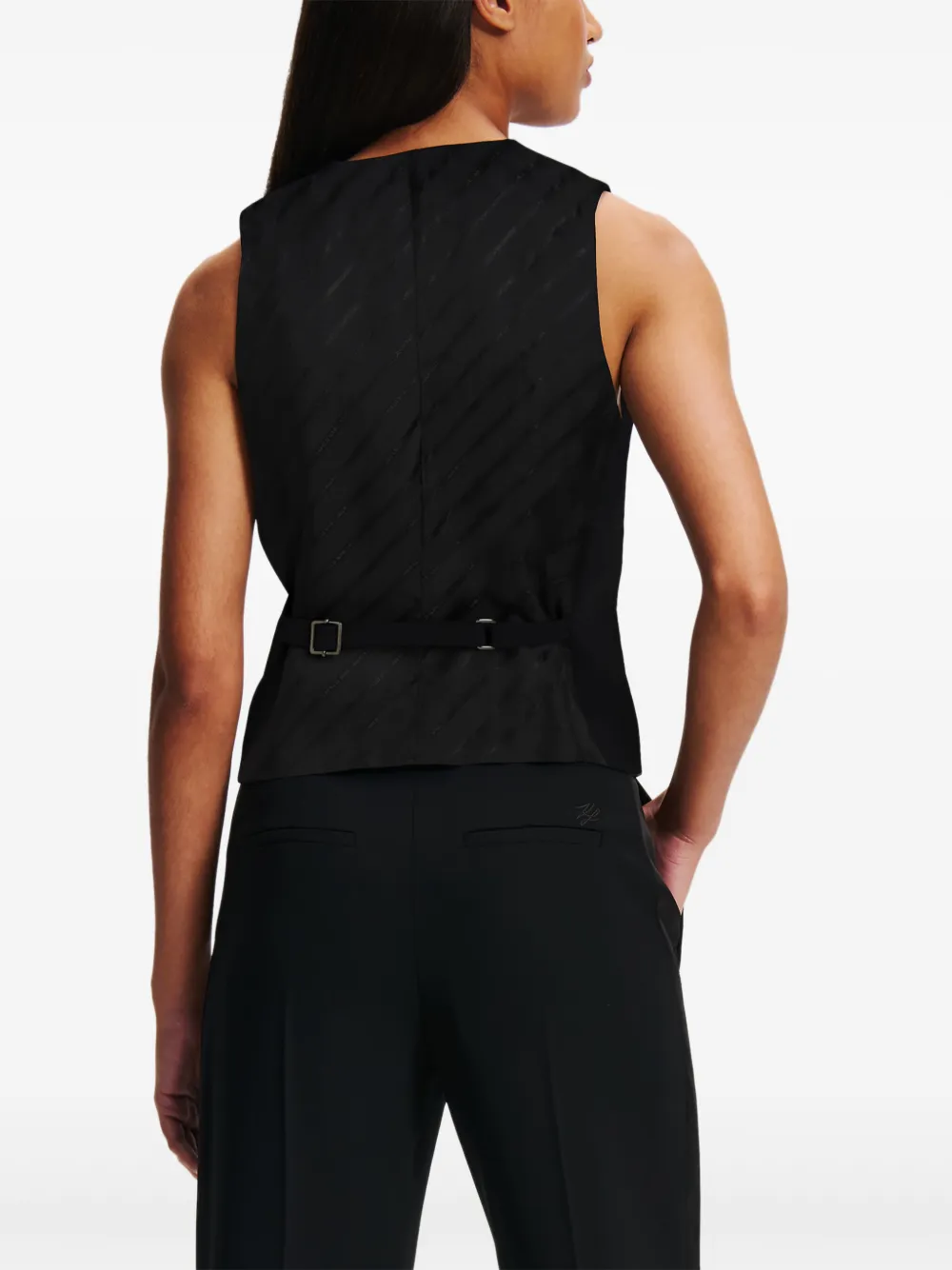 Shop Karl Lagerfeld Tailored Waistcoat In 黑色