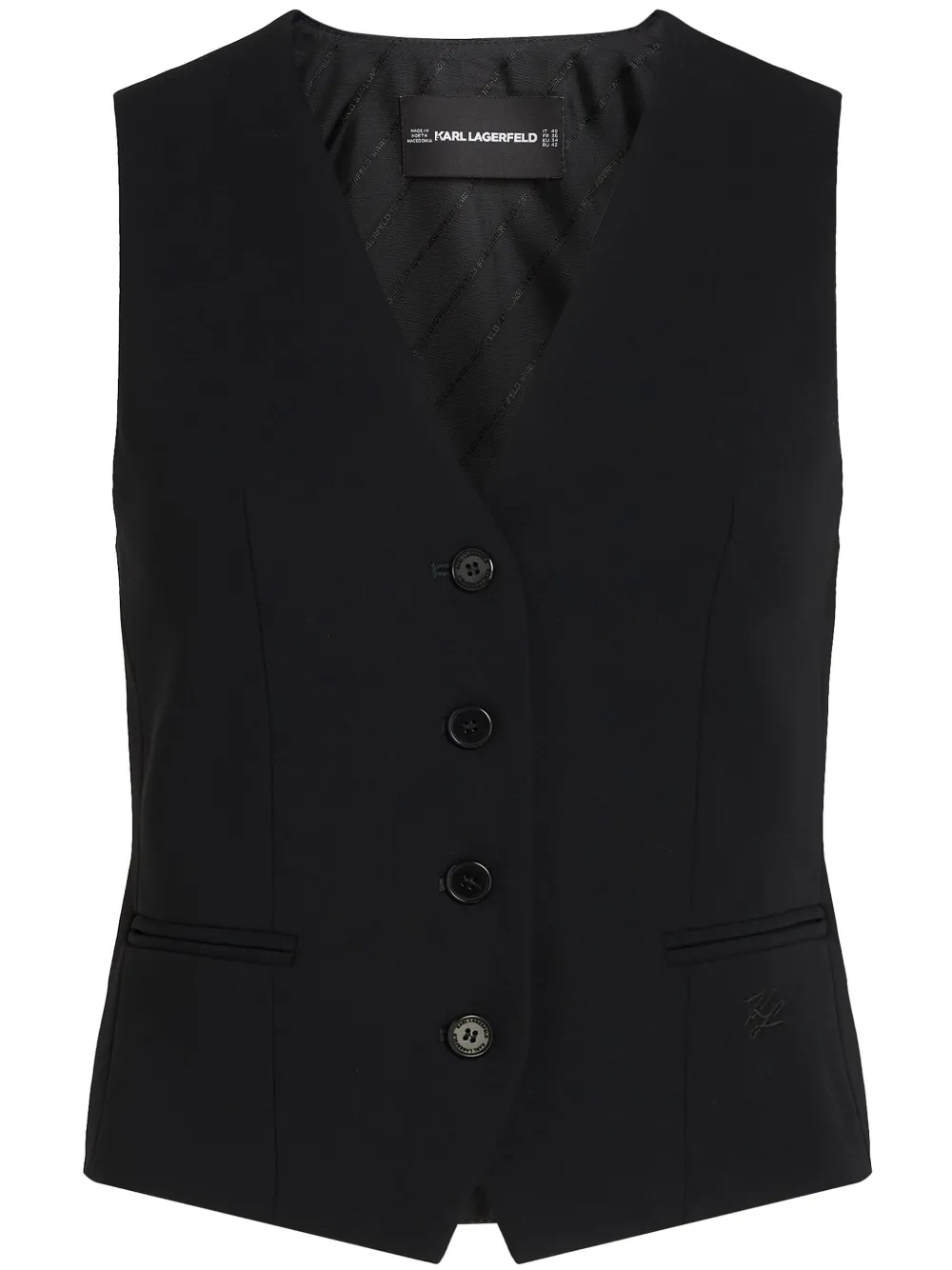 Shop Karl Lagerfeld Tailored Waistcoat In 黑色
