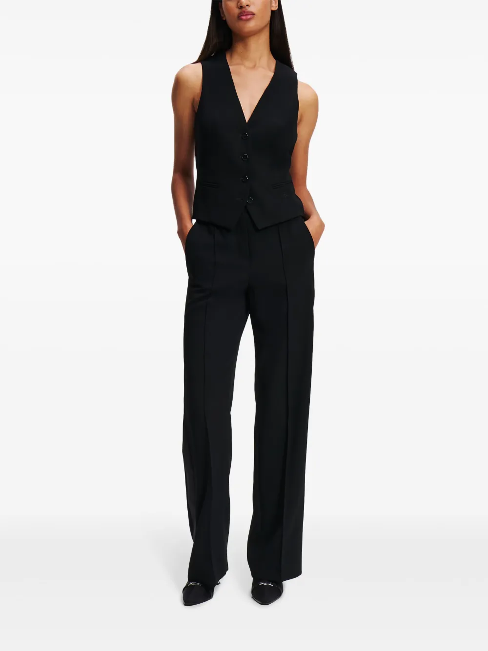 Shop Karl Lagerfeld Tailored Waistcoat In 黑色