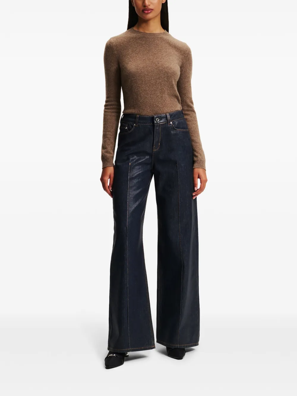 Karl Lagerfeld Jeans met wijde pijpen Zwart