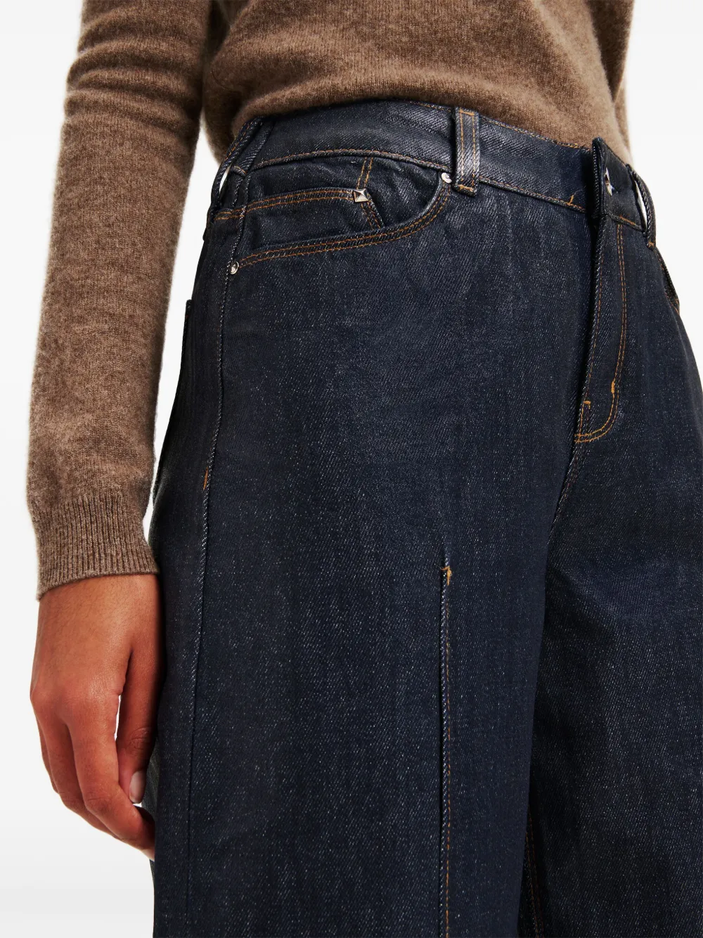 Karl Lagerfeld Jeans met wijde pijpen Zwart