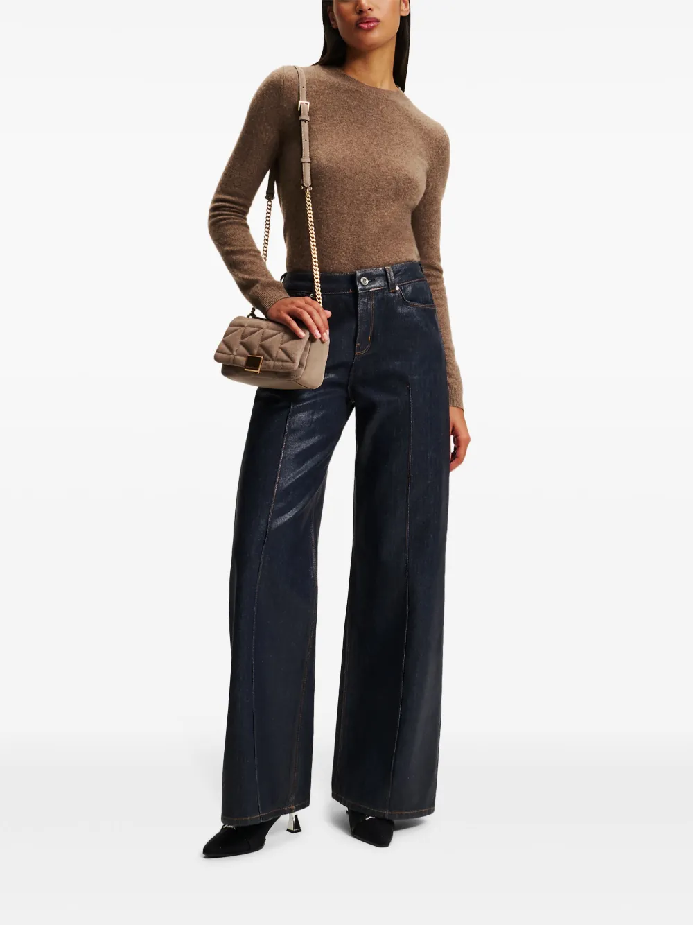 Karl Lagerfeld Jeans met wijde pijpen Zwart
