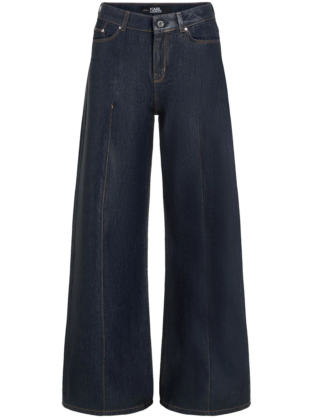 coated wide-leg jeans