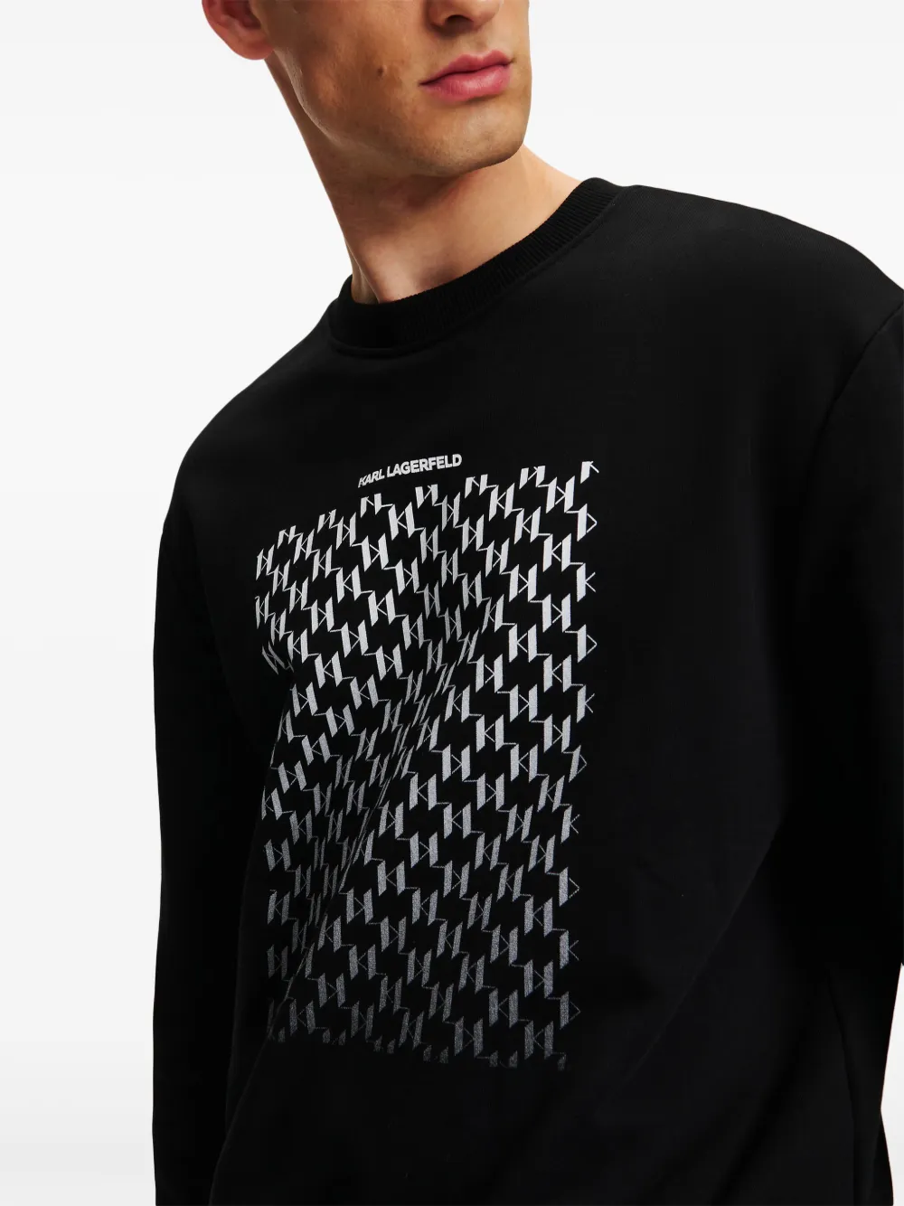 Karl Lagerfeld Sweater met monogram-reliëf� Zwart