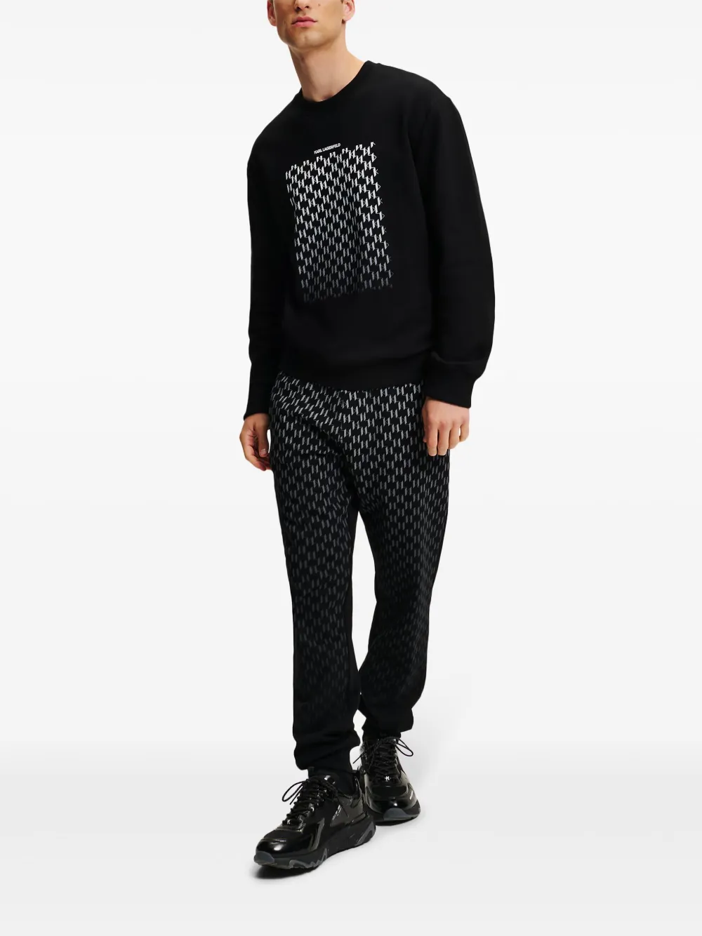 karllagerfeld Karl Lagerfeld Sweater met monogram-reliëf� - Zwart