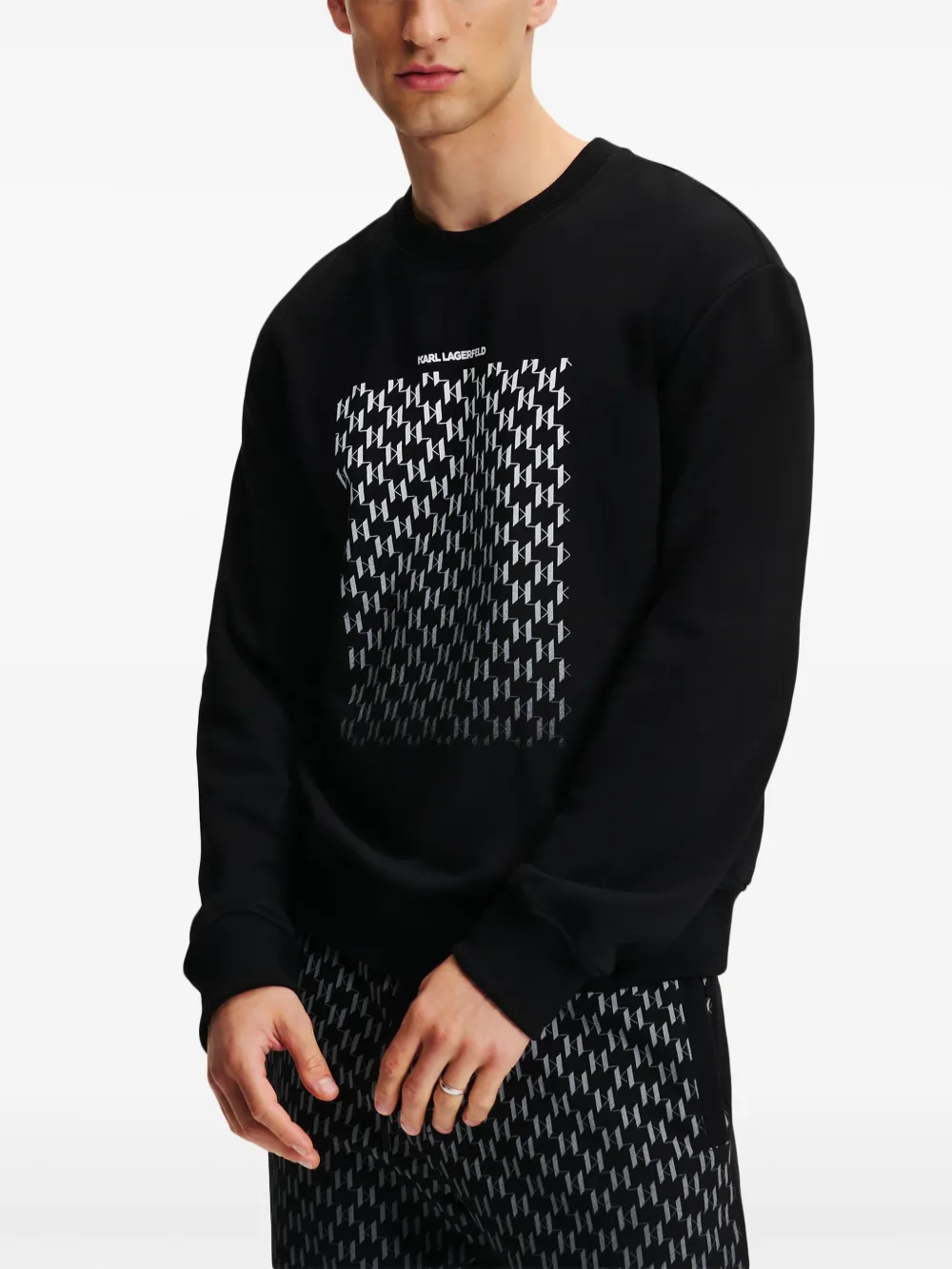 Karl Lagerfeld Sweater met monogram-reliëf� Zwart