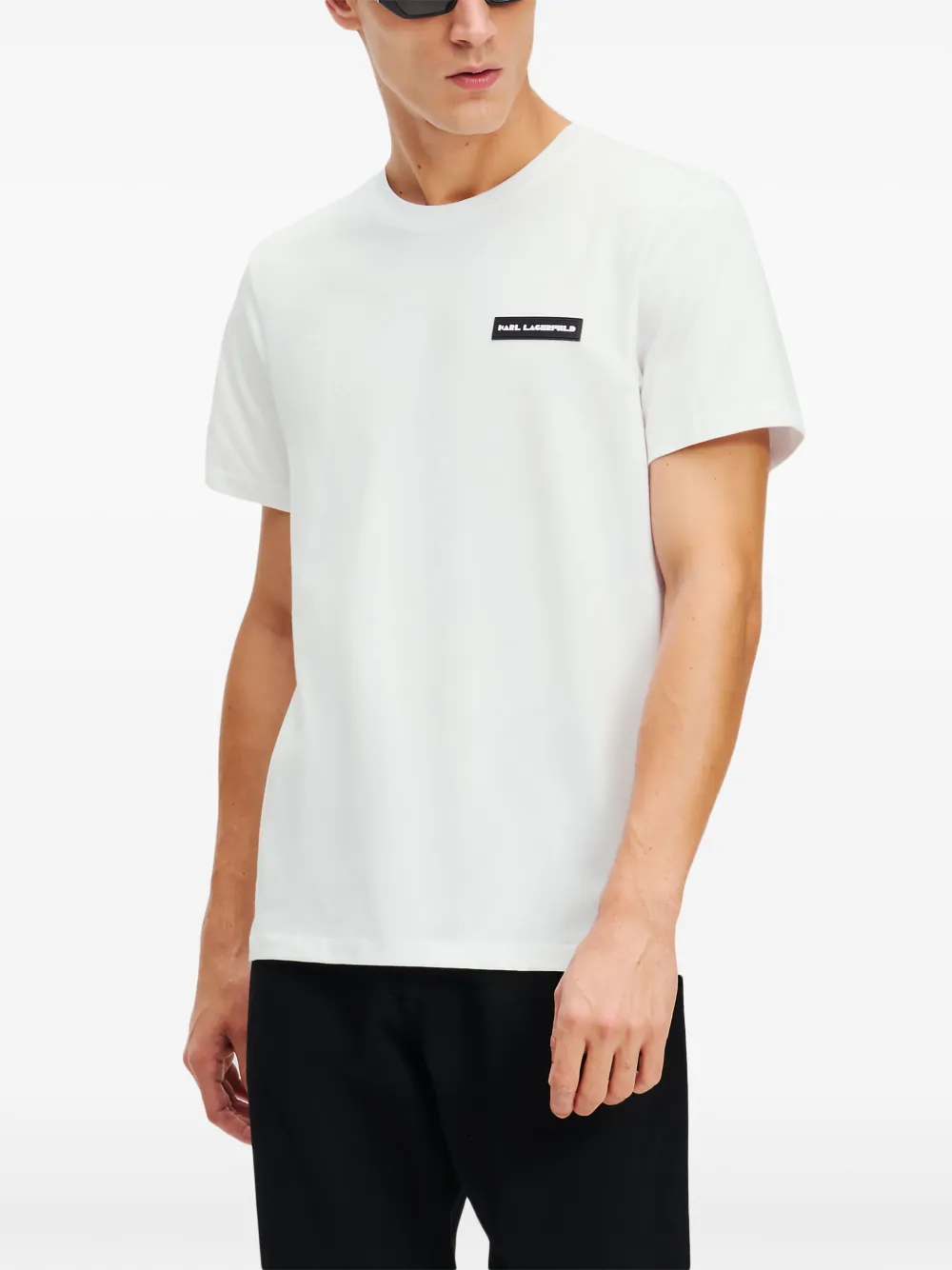 Karl Lagerfeld T-shirt met logopatch Wit
