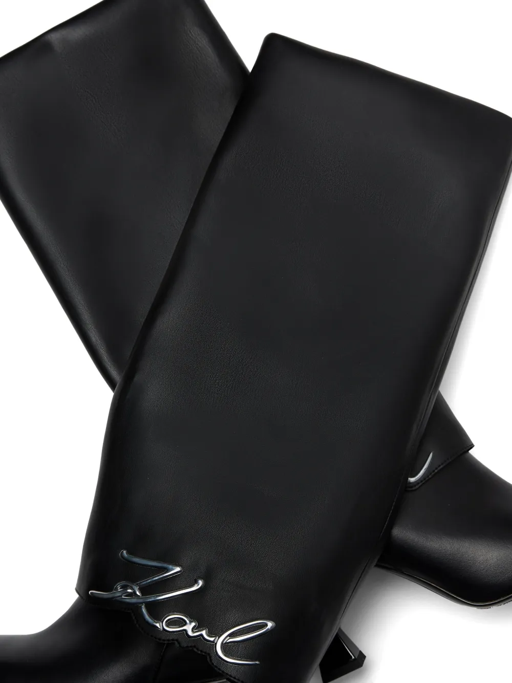 Karl Lagerfeld 90mm Debut Fold-down Boots In Black