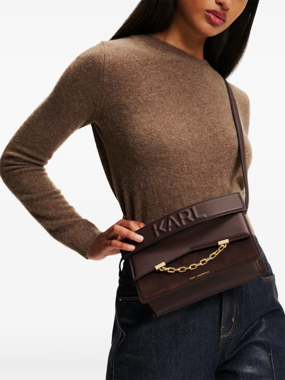 Karl Lagerfeld K/Seven crossbodytas - Bruin