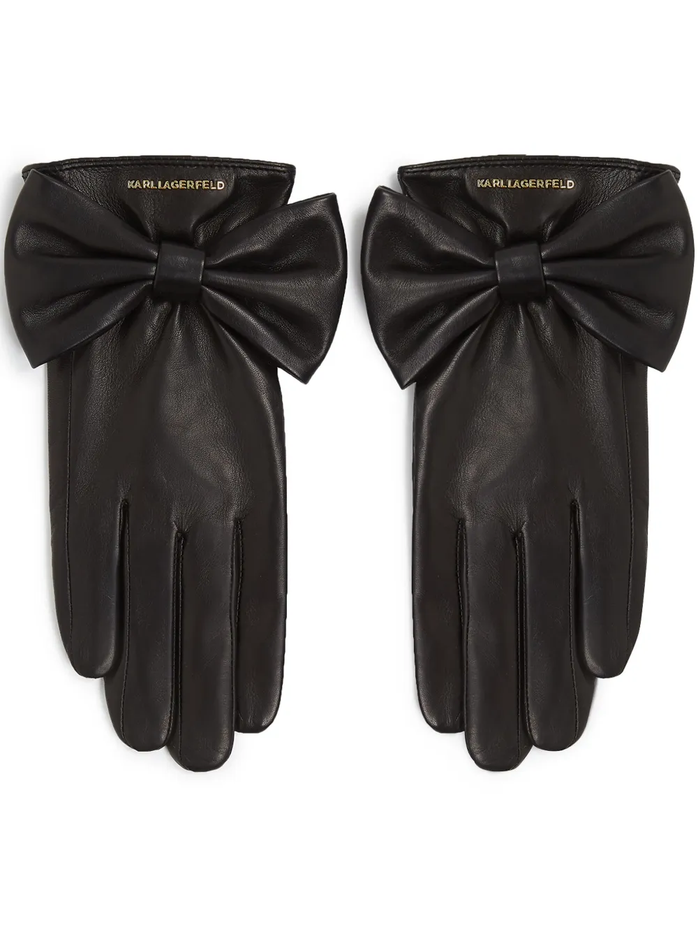 Karl Lagerfeld Kl Studio Bow Gloves In Black
