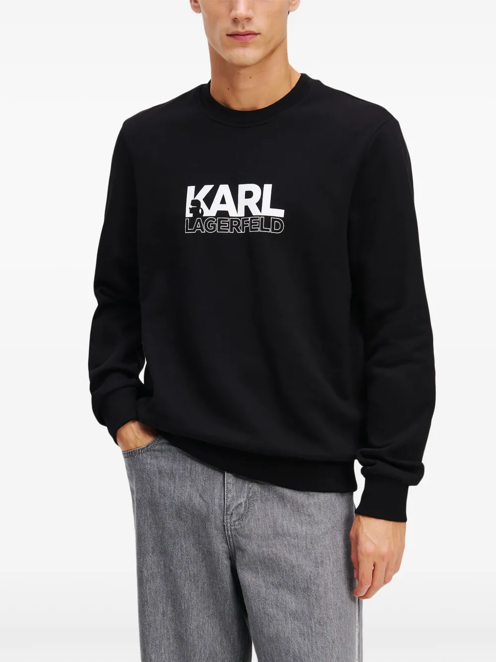 Karl Lagerfeld Sweater met logo Zwart