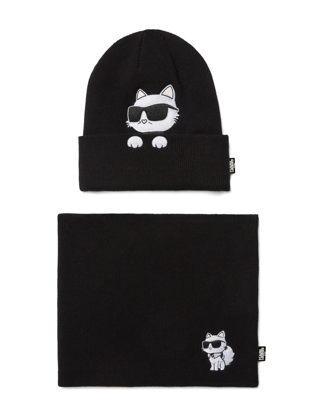 Image 1 of Karl Lagerfeld Kids Ikon beanie and snood set