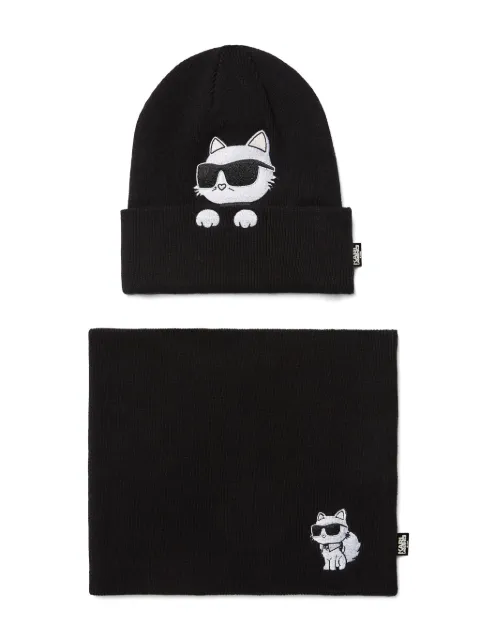 Karl Lagerfeld Kids set de gorro y cuello Ikon