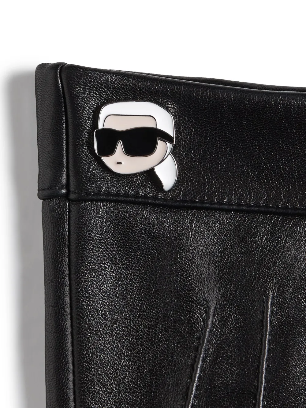 Karl Lagerfeld Ikon leren handschoenen Zwart