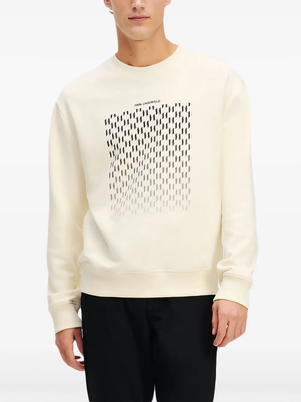 Karl Lagerfeld Sweater met monogram-print - Wit