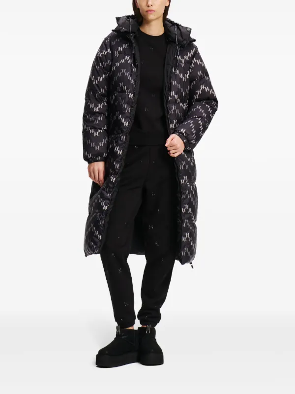 激安挑戦！！ ブラック | ダウンコート リバーシブル Lagerfeld Karl | JP FARFETCH ジャケット・アウター