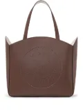 Karl Lagerfeld large K/Circle perforated leather tote bag - Brown