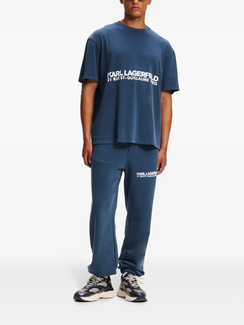 Karl Lagerfeld RSG trainingsbroek met wassing Blauw