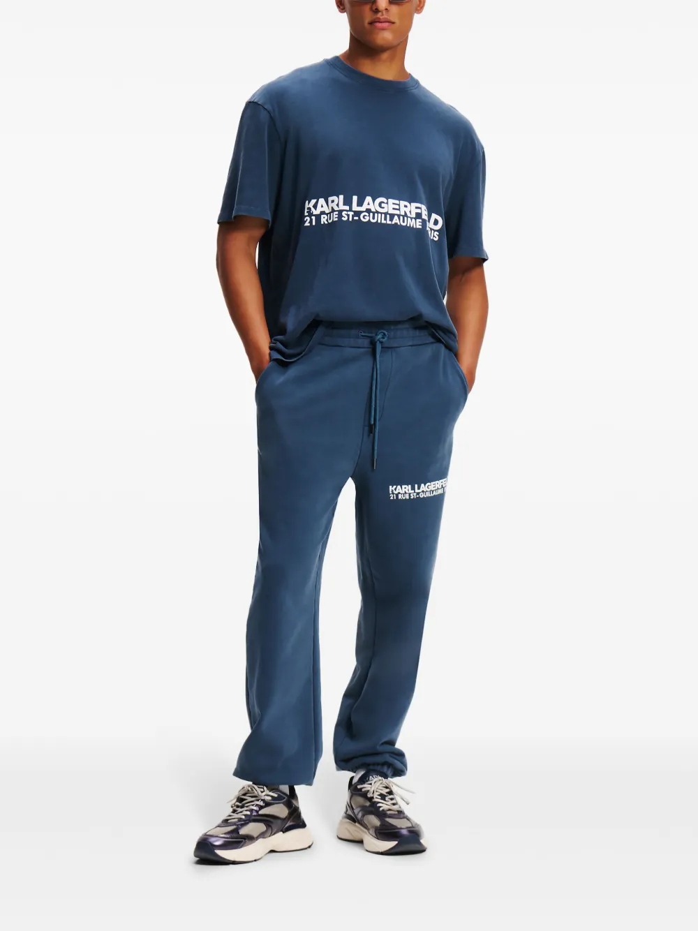 Karl Lagerfeld RSG washed track pants - Blauw