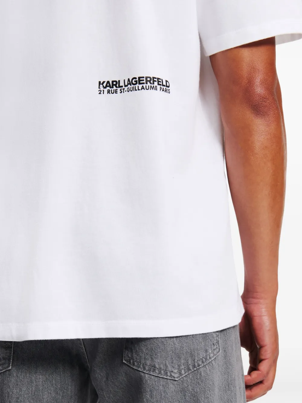 Karl Lagerfeld Rue St-Guillaume T-shirt met wassing Wit