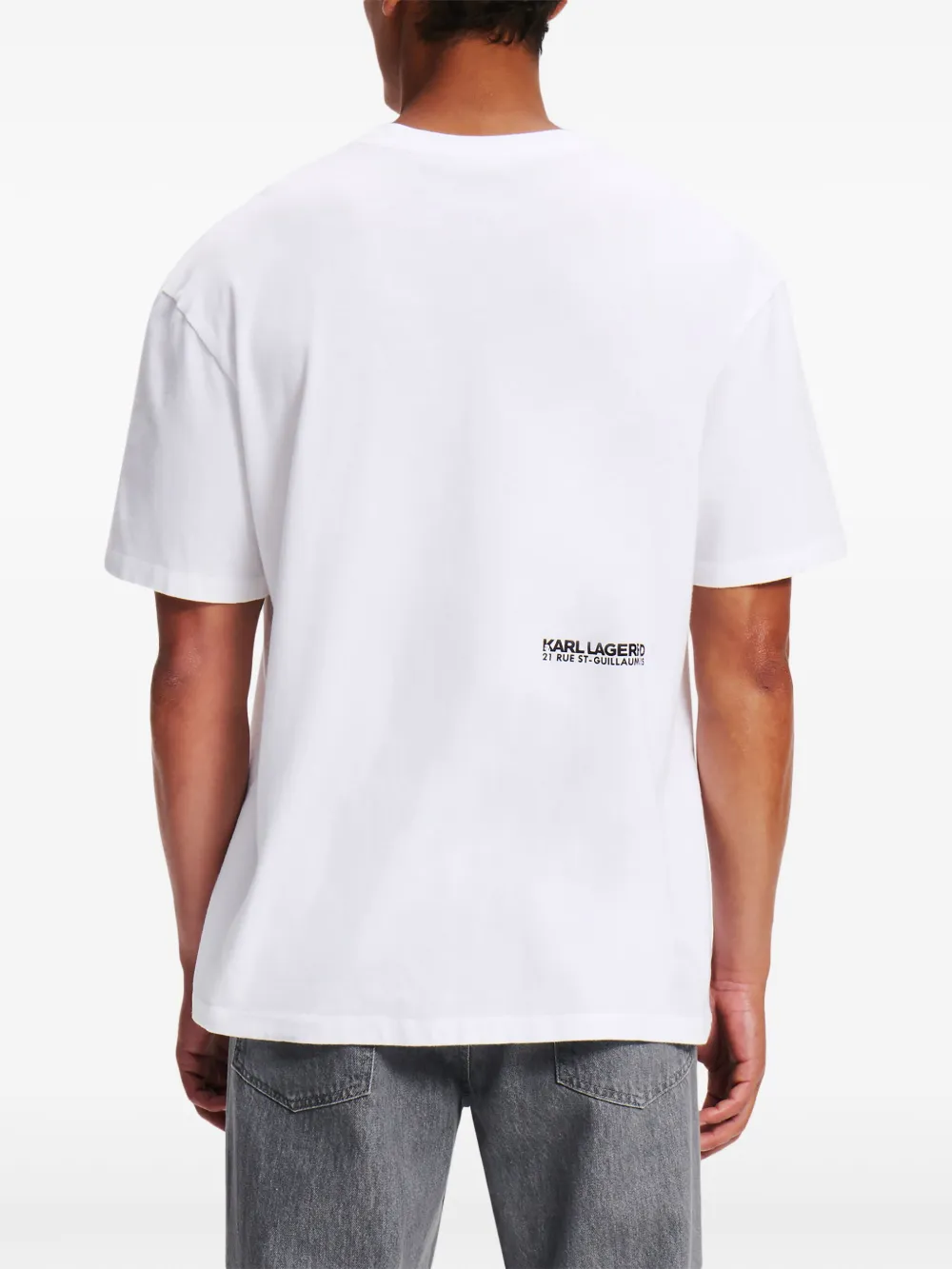 Karl Lagerfeld Rue St-Guillaume T-shirt met wassing Wit