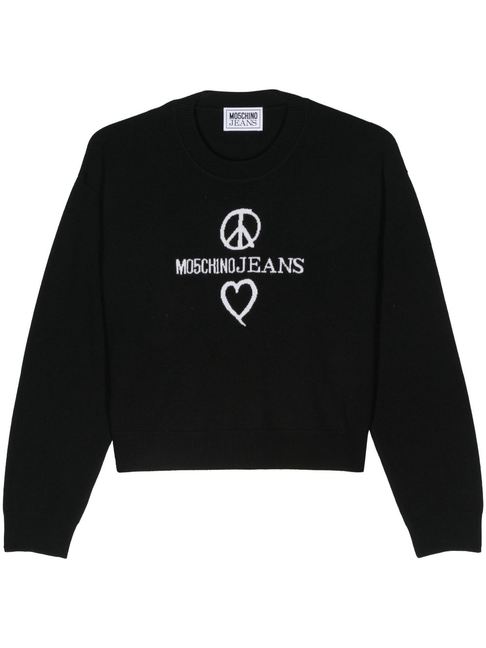 MOSCHINO JEANS logo-intarsia jumper – Black