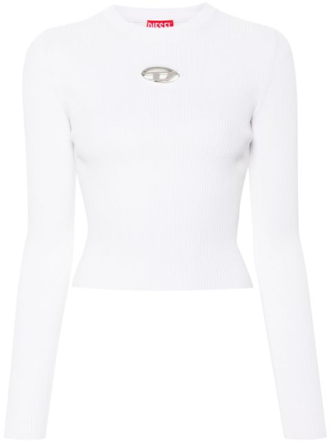 Diesel Oval D-plaque fine-ribbed top Women